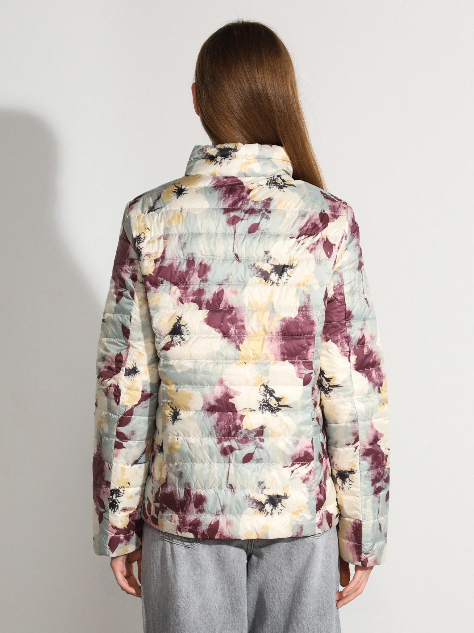 Куртка двухсторонняя фиолетового цвета с цветочным принтом